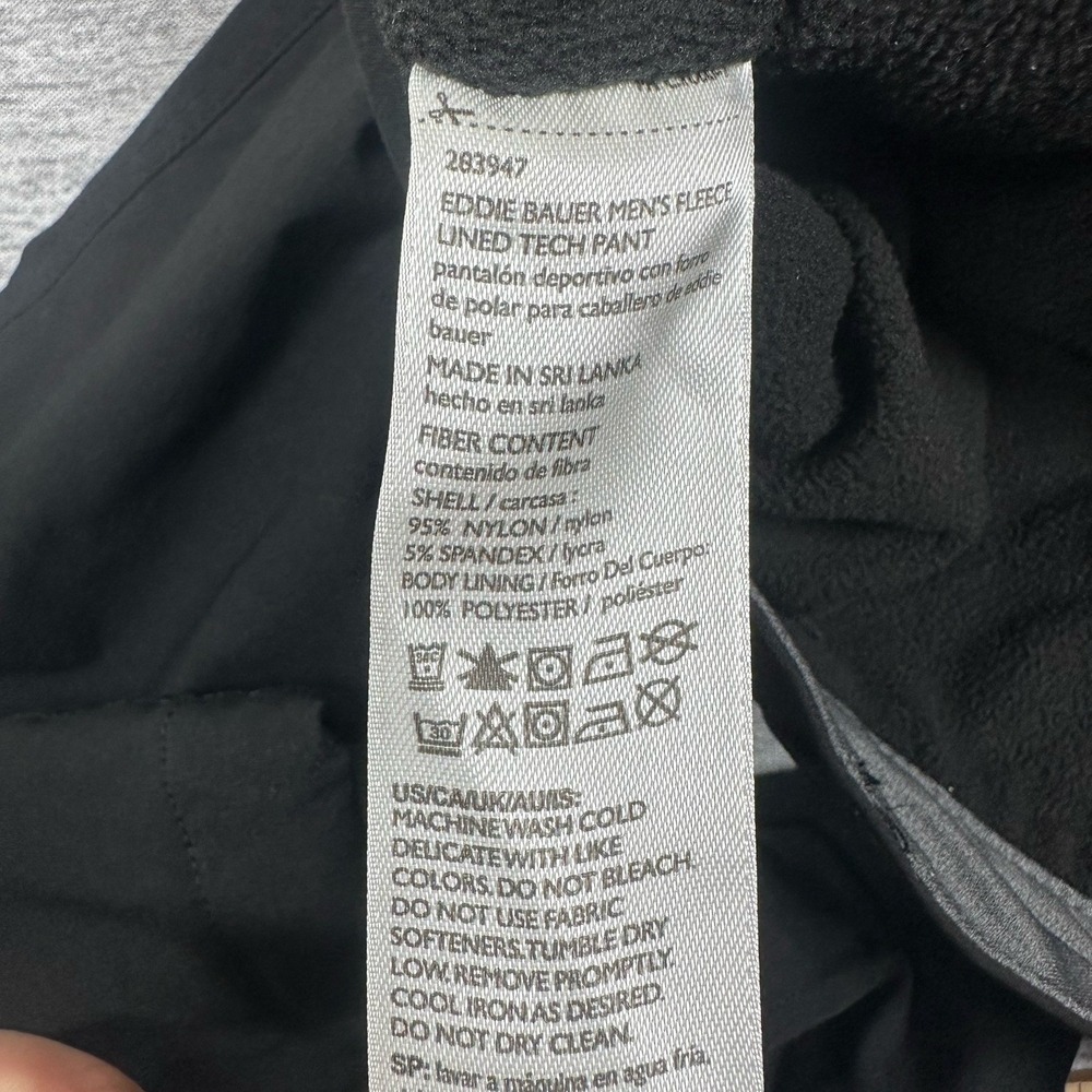 Eddie Bauer Pants Mens 36x30 Black Fleece Lined Tech Cargo Stretch Outdoor (B) - Picture 8 of 8